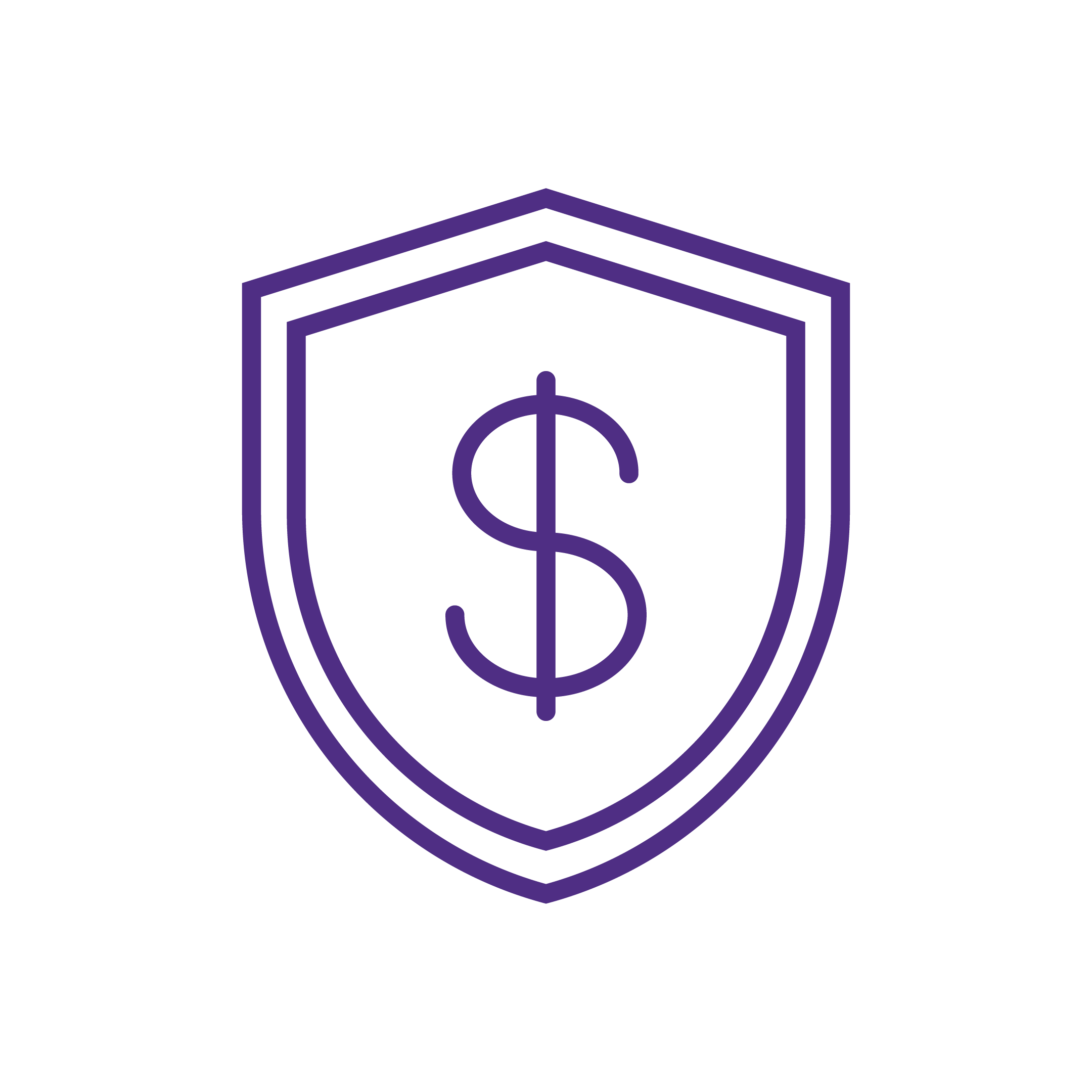 A dollar sign in a shield